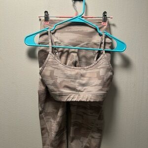 Alphalete Beige Camouflage Activewear Set